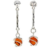 925 Sterling silver & Baltic Amber Modern Drop Earrings - GL022