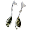 Load image into Gallery viewer, Sterling Silver with Amber Modern Drop Earrings - GL069B