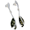 Load image into Gallery viewer, Sterling Silver with Amber Modern Drop Earrings - GL069B