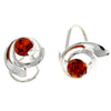 925 Sterling Silver & Genuine Baltic Amber Modern Clip-on Earrings - GL1001