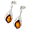 Load image into Gallery viewer, 925 Sterling Silver &amp; Genuine Baltic Amber Drop Studs Celtic Earrings - GL1005