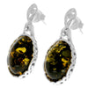 Load image into Gallery viewer, 925 Sterling Silver &amp; Genuine Baltic Amber Celtic Modern Drop Earrings - GL1009