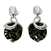925 Sterling Silver & Genuine Baltic Amber Modern Studs Dangling Earrings - GL1019