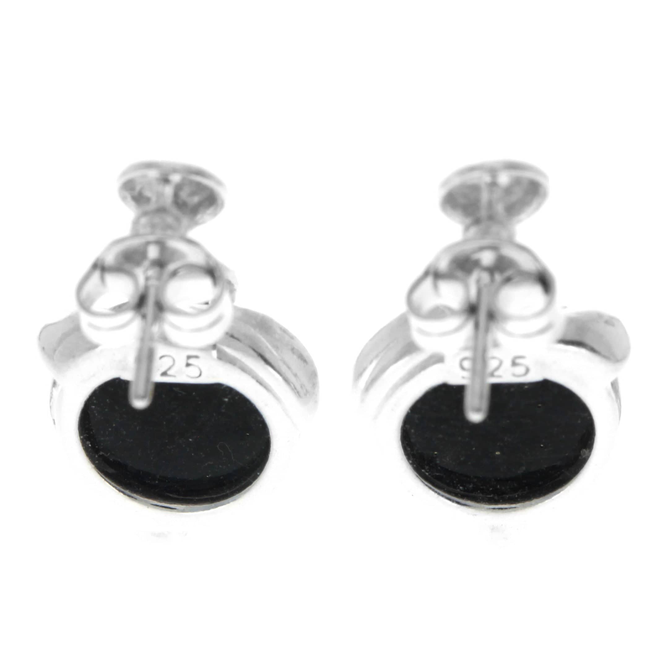 925 Sterling Silver & Genuine Baltic Amber Modern Studs Dangling Earrings - GL1019