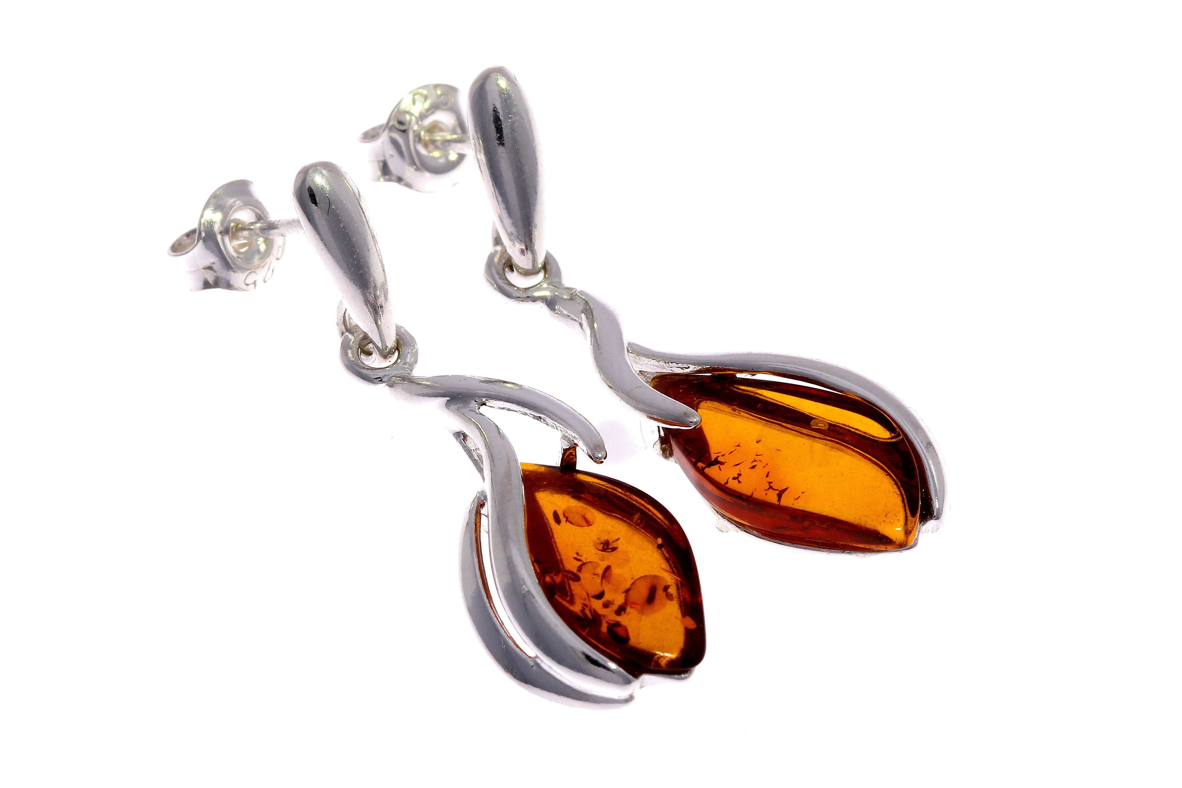 Beautiful Drop Earrings in Cognac - SilverAmberJewellery