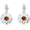 925 Sterling Silver & Baltic Amber Celtic Drop Earrings - GL145