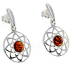 Load image into Gallery viewer, 925 Sterling Silver &amp; Baltic Amber Celtic Drop Earrings - GL145