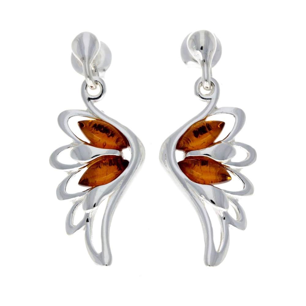 Beautiful Drop Earrings in Cognac - SilverAmberJewellery