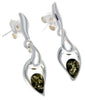 Load image into Gallery viewer, 925 Sterling Silver &amp; Genuine Baltic Amber Modern Drop Earrings - GL152