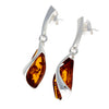 Load image into Gallery viewer, 925 Sterling Silver &amp; Genuine Baltic Amber Modern Drop Earrings - GL166