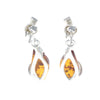 Load image into Gallery viewer, 925 Sterling Silver &amp; Genuine Baltic Amber Modern Drop Earrings - GL166