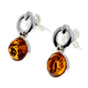 Load image into Gallery viewer, 925 Sterling Silver &amp; Genuine Baltic Amber Modern Drop Earrings - GL168