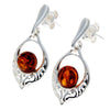 Load image into Gallery viewer, 925 Sterling Silver &amp; Genuine Baltic Amber Modern Drop Earrings - GL170