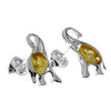 Load image into Gallery viewer, 925 Sterling Silver &amp; Baltic Amber Elephant Stud Earrings - GL176