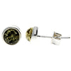 925 Sterling Silver & Genuine Baltic Amber Classic Round Studs Earrings various sizes - GL189