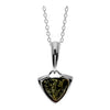 925 Sterling Silver & Baltic Amber Triangle Modern Pendant - GL2001