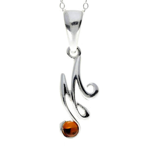 925 Sterling Silver & Baltic Amber Alphabet Letters Pendant - GL2003