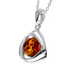 925 Sterling Silver & Genuine Baltic Amber Celtic Pendant - GL2038