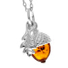 Load image into Gallery viewer, 925 Sterling Silver &amp; Genuine Baltic Amber Modern Acorn Pendant - GL2041