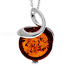 925 Sterling Silver & Genuine Baltic Amber Modern Pendant - GL2043