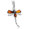 Load image into Gallery viewer, 925 Steling Silver &amp; Genuine Baltic Amber Dragonfly Pendant - GL2049
