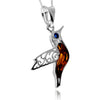 Load image into Gallery viewer, 925 Steling Silver &amp; Genuine Baltic Amber Humming Bird Pendant - GL2050