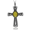 Load image into Gallery viewer, 925 Steling Silver &amp; Genuine Baltic Amber Celtic Cross Pendant - GL2051