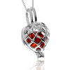 Load image into Gallery viewer, 925 Steling Silver &amp; Genuine Baltic Amber Locked in the Heart Amber Ball Pendant - GL2055