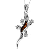 Load image into Gallery viewer, 925 Steling Silver &amp; Genuine Baltic Amber Lizzard Pendant - GL2058