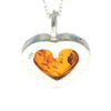 Load image into Gallery viewer, 925 Sterling Silver &amp; Genuine Baltic Amber Classic Heart Pendant - GL256