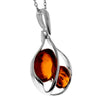 925 Sterling Silver & Genuine Baltic Amber Modern Pendant  GL265
