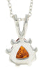 925 Sterling Silver & Genuine Baltic Amber Triangle Modern Pendant - GL284