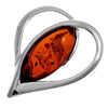 925 Sterling Silver & Genuine Baltic Amber Heart Pendant - GL308