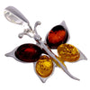 925 Sterling Silver & Genuine Baltic Amber Butterfly Pendant - GL312