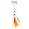925 Sterling Silver & Genuine Baltic Amber Modern Pendant - GL345