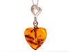 Designer Amber Pendant in Cognac - Heart Shape - SilverAmberJewellery