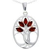 925 Sterling Silver & Baltic Amber Tree of Life Oval Pendant - GL364