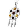 Load image into Gallery viewer, 925 Steling Silver &amp; Genuine Baltic Amber Large Dream Catcher Pendant - GL368