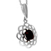 Load image into Gallery viewer, 925 Sterling Silver &amp; Genuine Baltic Amber Modern Flower Pendant -GL370
