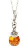 Load image into Gallery viewer, 925 Sterling Silver &amp; Genuine Baltic Amber Ball Modern Pendant - GL380