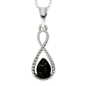 925 Sterling Silver & Baltic Amber Infinity Pendant - GL393