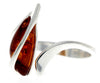 Designer Adjustable size Amber Ring GL402 - SilverAmberJewellery