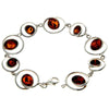 925 Sterling Silver & Genuine Baltic Amber Modern Bracelet 19 cm  - GL504