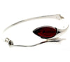 925 Sterling Silver & Baltic Amber Modern Solid Bangle - GL518