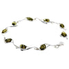 Beautiful Designer Silver Hearts Bracelet set with Baltic Amber - GL529