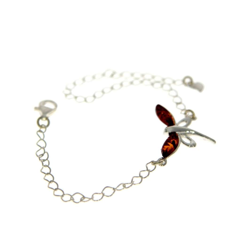 Beautiful Designer Silver Butterfly Bracelet set with Baltic Amber - GL534