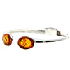 Load image into Gallery viewer, Modern  Designer Silver Bangle with 3 Baltic Amber Stones - GL540