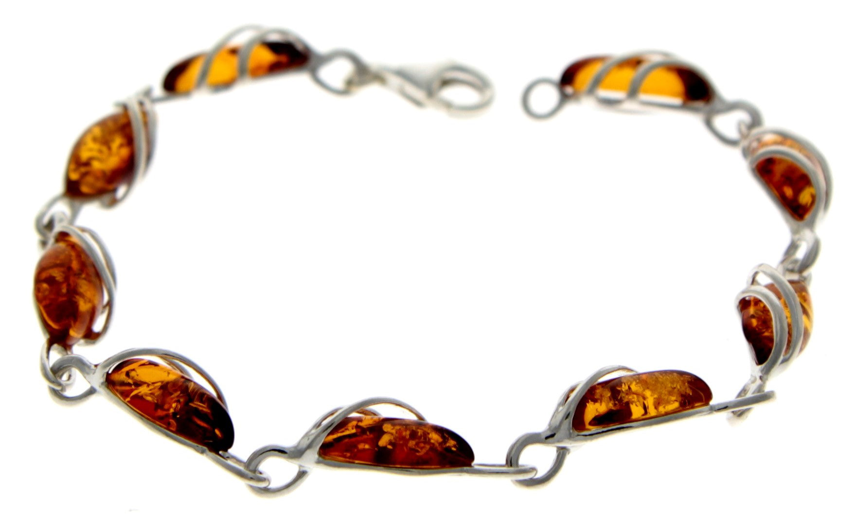 Beautiful Designer Silver Bracelet set with Baltic Amber - GL543 - SilverAmberJewellery