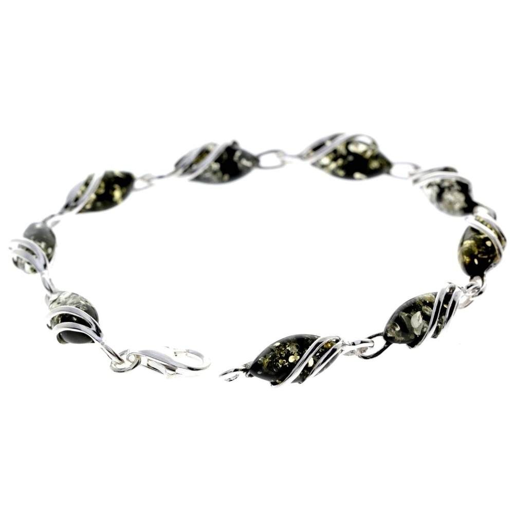 Beautiful Designer Silver Bracelet set with Baltic Amber - GL543