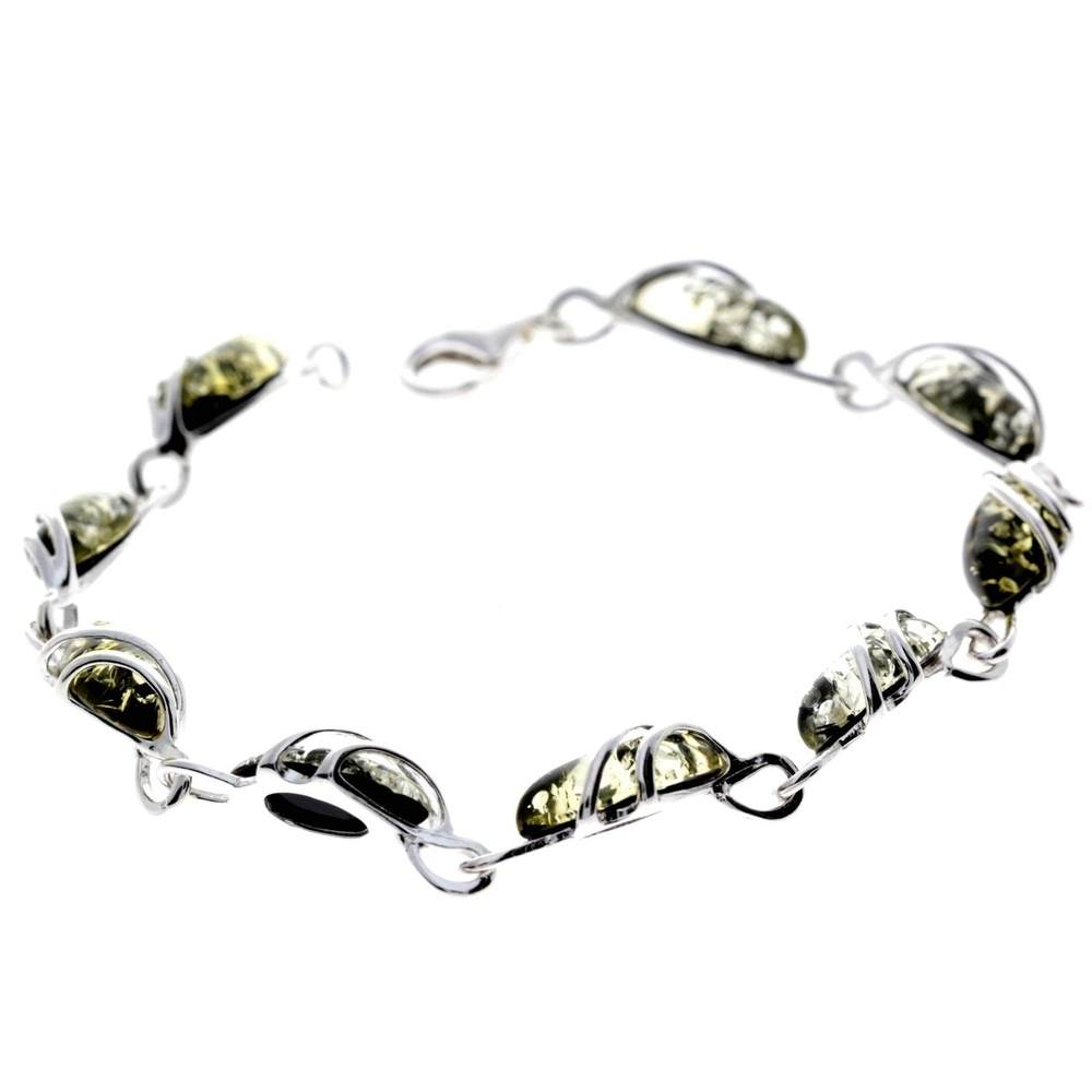 Beautiful Designer Silver Bracelet set with Baltic Amber - GL543